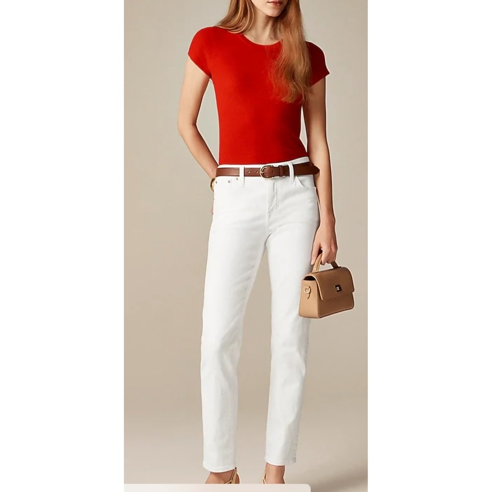 J. Crew White Denim Slim Boyfriend Jeans Classic Casual Size 31